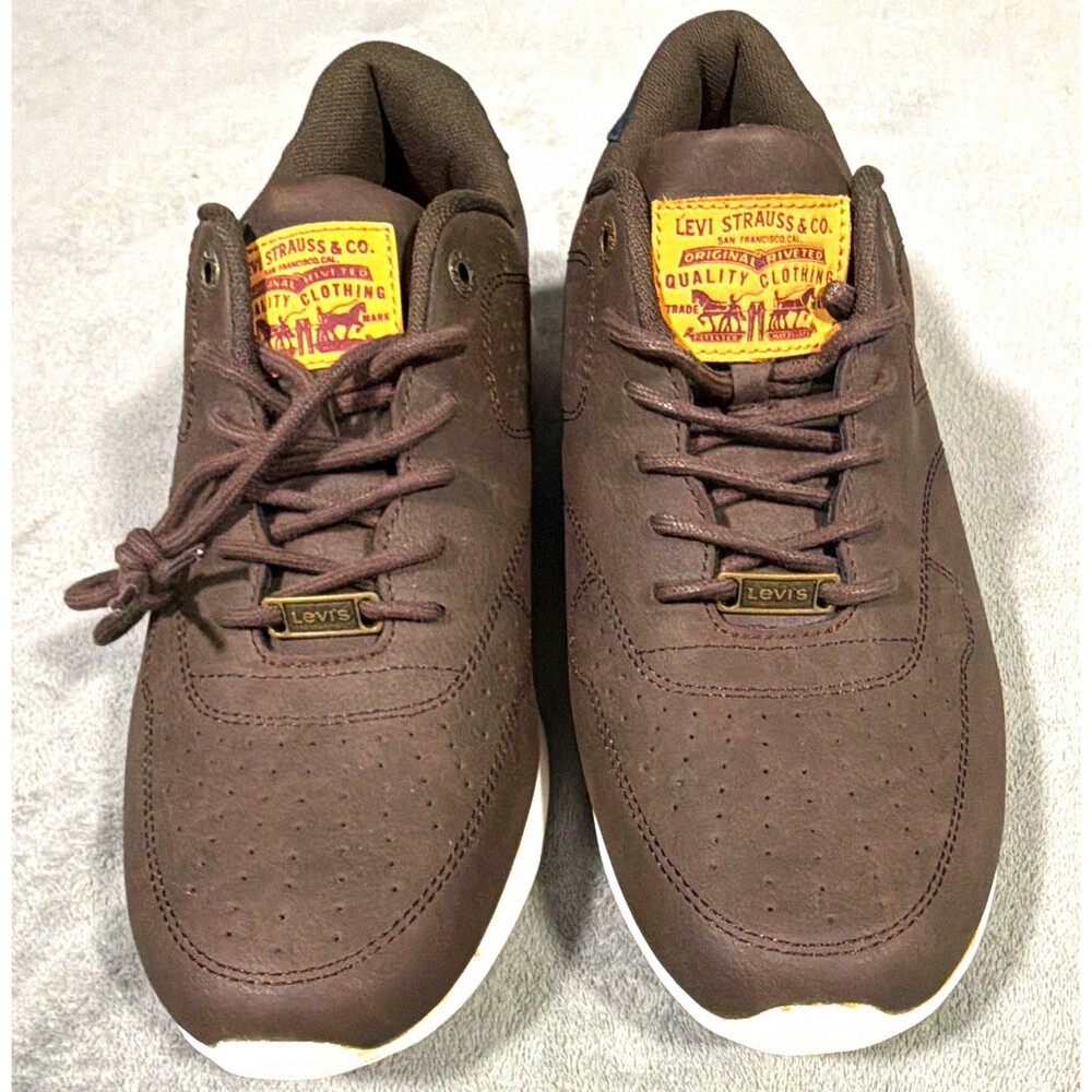 Levi's Men’s Low-Top Lace-Up Athletic Sneakers Brown/White Synthetic 518913H94